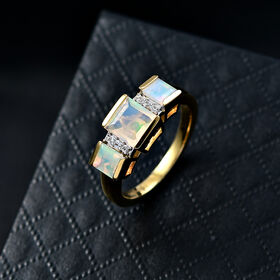 D'Joy AA natürlicher, äthiopischer Welo Opal und Zirkon Ring - 1,13 ct.