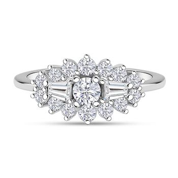 LUSTRO STELLA wei&szlig;er Zirkonia Ring im floralen Stil