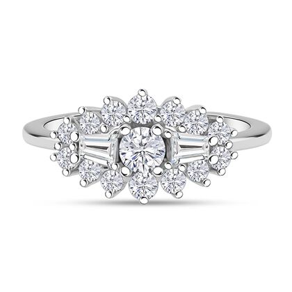 Lustro Stella Wei&szlig;er Zirkonia Ring 925 Silber rhodiniert (Gr&ouml;&szlig;e 18.00)