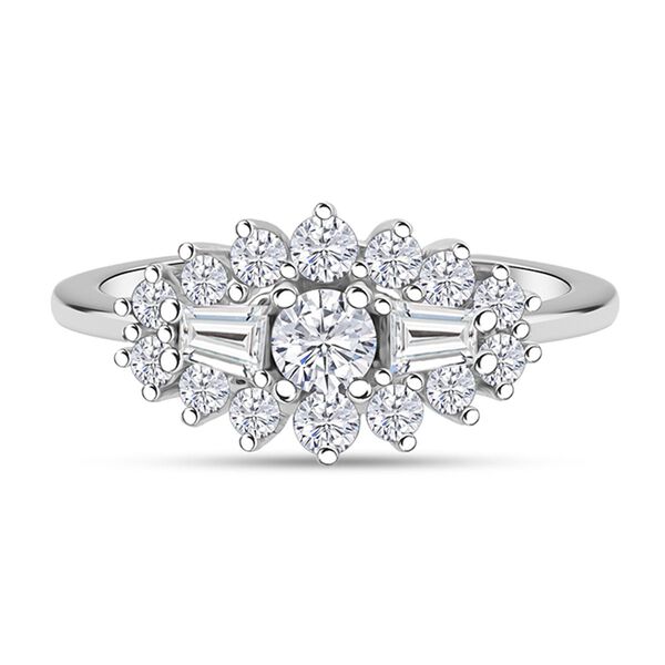 LUSTRO STELLA weißer Zirkonia Ring im floralen Stil image number 0