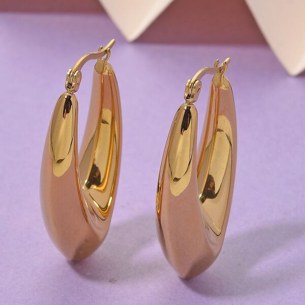 Tropfen-Creolen, Reiner Edelstahl, goldfarben image number 1