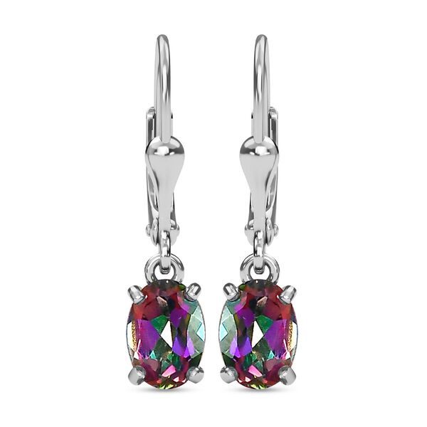 Nordlicht mystische Topas Ohrringe, 925 Silber platiniert ca. 1.90 ct