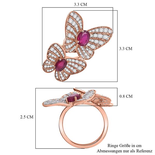 GP Trionfo Kollektion - AA Afrikanischer Rubin, Zirkon und Kanchanaburi blauer Saphir-Ring - 3,76 ct. image number 8