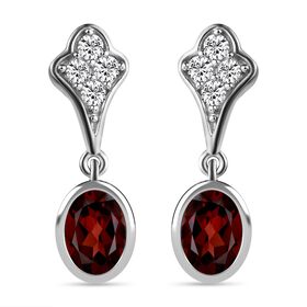 Kirsch-Citrin Ohrringe, 925 Silber platiniert ca. 1,87 ct