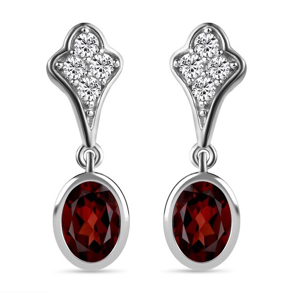 Kirsch-Citrin Ohrringe, 925 Silber platiniert ca. 1,87 ct