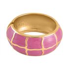 Emaillierter Gitternetz-Muster-Armreif, ca. 18 cm, ca. 87,60g Rosa