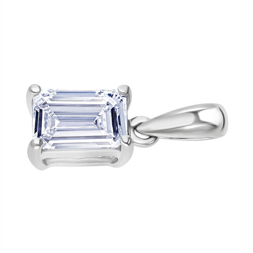 LUXURIANT DIAMOND- IGI zertifizierter VS Labor Smaragdschliff Diamant Anhänger in 950 Platin- 1 ct. image number 3