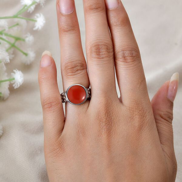 Orange Onyx Ring - 6,93 ct. image number 3