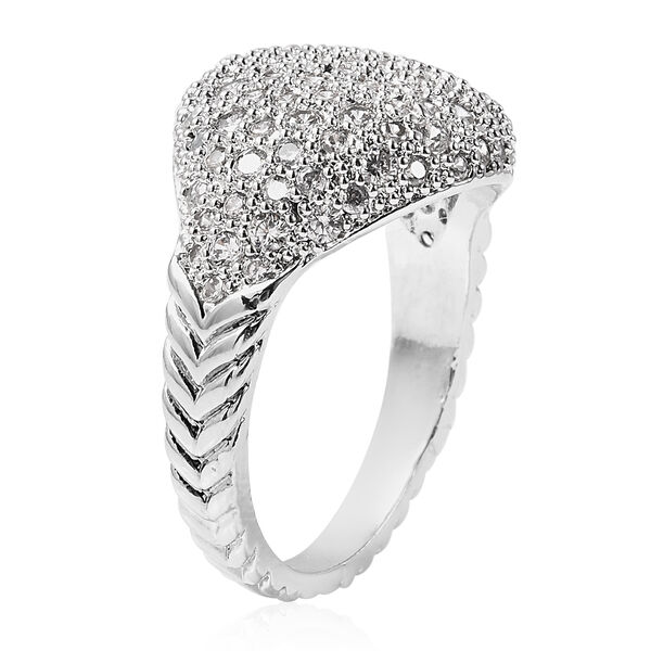 2er-Set k&uuml;nstlicher Diamant-Ring und Creolen in silberfarben ca. 0,40 ct image number 2