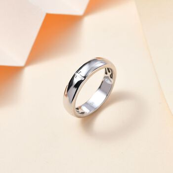 Bandring mit Kreuzmotiv, 925 Silber rhodiniert