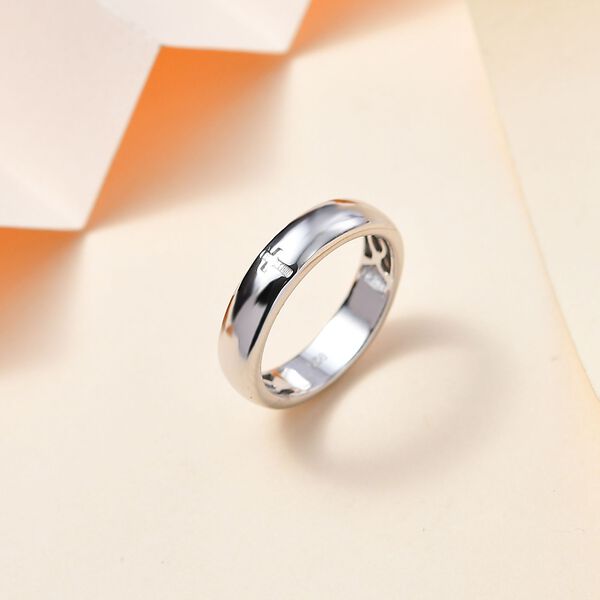 Bandring mit Kreuzmotiv, 925 Silber rhodiniert image number 2