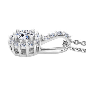 LUXURIANT SI-GH Labor Diamant Anh&auml;nger mit 50cm Kette, 925 Silber rhodiniert - 0,50 ct.