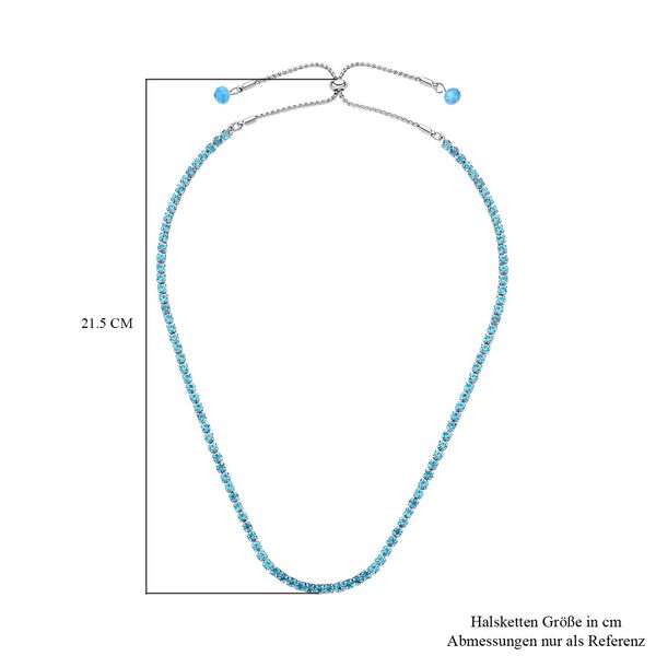 2er-Set- blaue Kristall-Halskette und Armband - 14 ct. image number 6