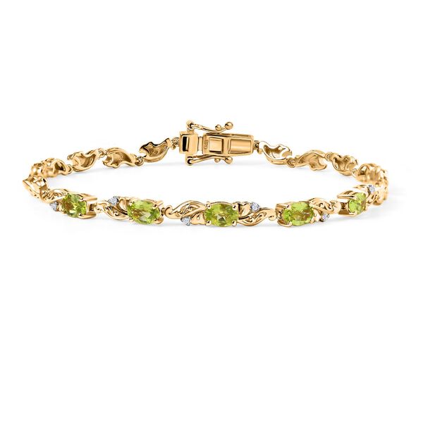 Nat&uuml;rliches Peridot und Zirkon Armband