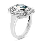 Kambodschanischer blauer und Weißer Zirkon Ring 925 Silber platiniert  ca. 3,98 ct image number 4