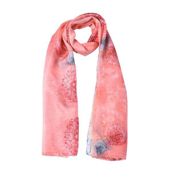 LA MAREY - 100% nat&uuml;rlicher, bedruckter Maulbeerseiden-Schal in Geschenkbox, 110x180 cm, Rosa image number 3