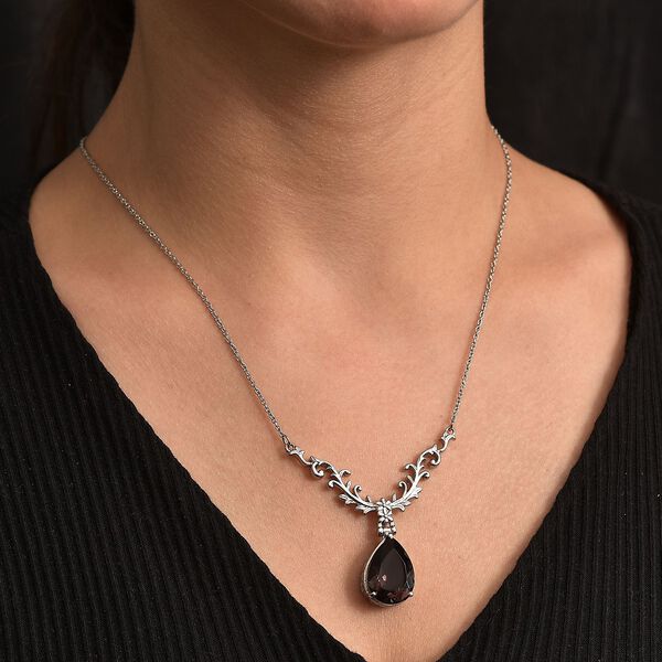 Farbwechsel-Alexandrit-Quarz-Triplette Halskette ca. 45 cm 316L Edelstahl ca. 11.22 ct image number 2