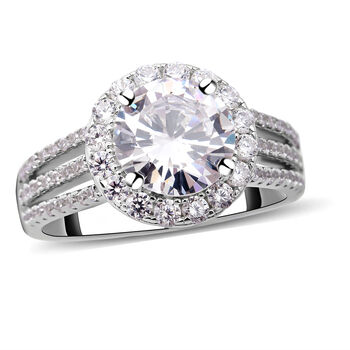 Lustro Stella - Wei&szlig;er Zirkonia-Ring, 925 Silber rhodiniert (Gr&ouml;&szlig;e 17.00) ca. 1,52 ct