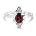 Roter Granat und Zirkon-Ring, 925 Silber  ca. 1,19 ct image number 0