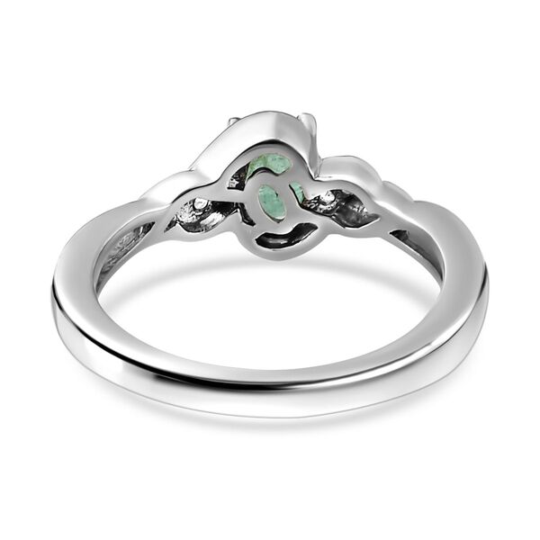 2er-Set-Kagem sambischer Smaragd-Anh&auml;nger und Ring, 925 Silber platiniert, 0,90 ct. image number 6