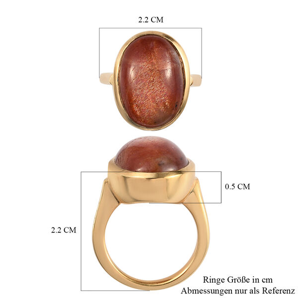 Korevora Sonnenstein Ring 925 Silber 585 Vergoldet image number 6