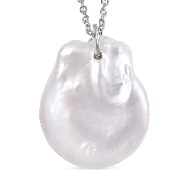 Wei&szlig;e Keshi Perle, Blauer Opal Schmuckset Messing und Edelstahl image number 4