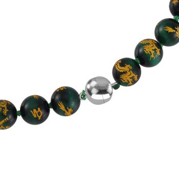 Gr&uuml;ne Tigerauge-Halskette, 50 cm - 335 ct.