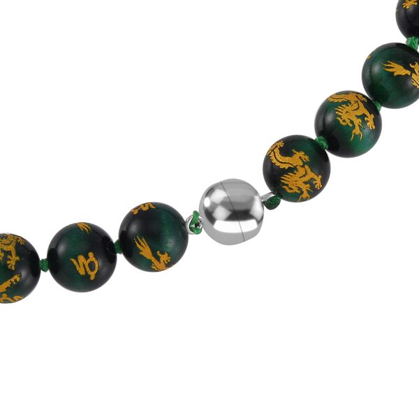 Gr&uuml;ne Tigerauge-Halskette, 50 cm - 335 ct. image number 3