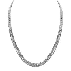 Italienische geflochtene 45cm Kette, 925 Silber rhodiniert