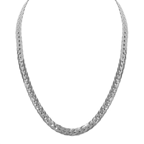 Italienische geflochtene 45cm Kette, 925 Silber rhodiniert image number 0