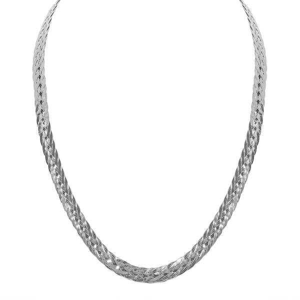 Italienische geflochtene 45cm Kette, 925 Silber rhodiniert image number 0