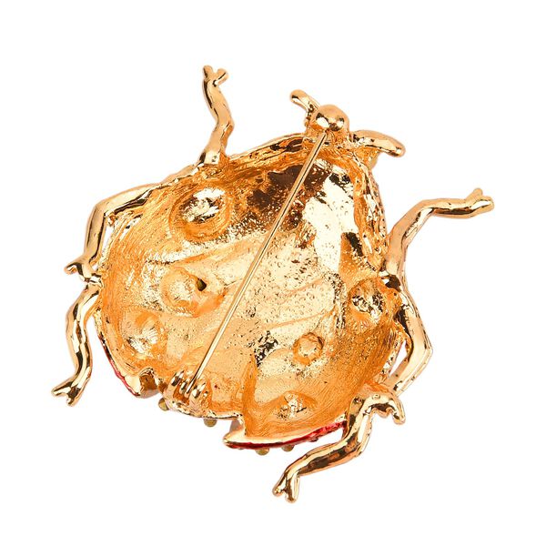 Mehrfarbiger Kristall Brosche  Gelb image number 5