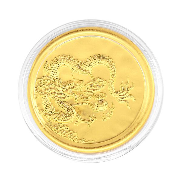 999er Goldm&uuml;nzefolie mit Drachenmotiv und Regenbogen-Designlinie, 100mg image number 2