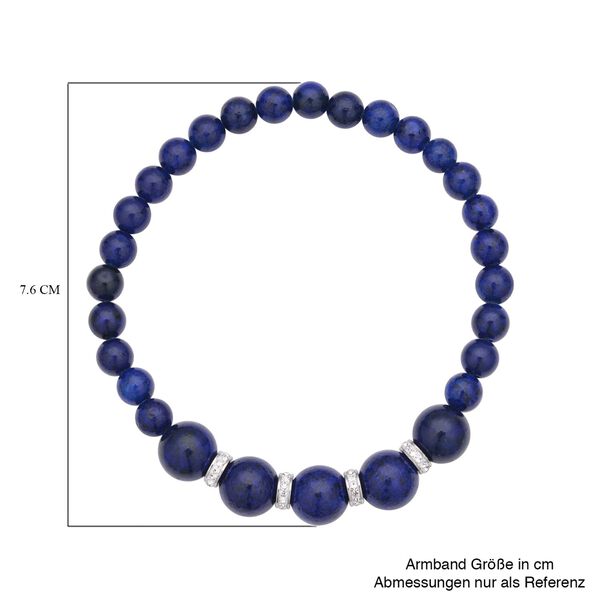 Lapislazuli Armband, ca. 19 cm, Edelstahl ca. 72.20 ct image number 6