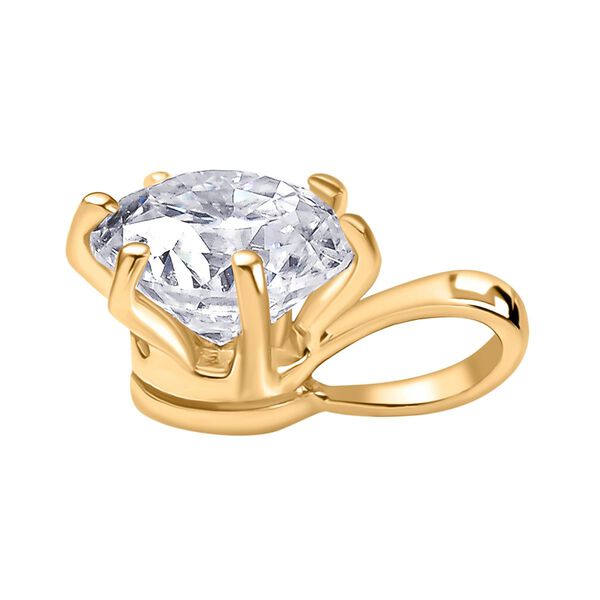 100 Facetten Moissanit Anhänger 925 Silber Gelbgold Vermeil ca. 1.01 ct image number 3