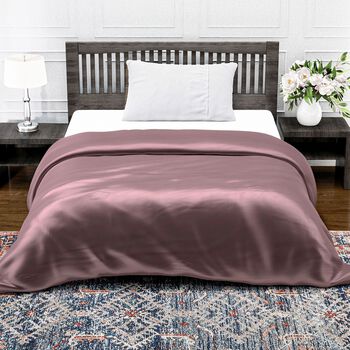 Serenity Night - 100% Bambus-Steppdecke mit Bambusf&uuml;llung und 2er-Set Bambus-Kissenbez&uuml;ge Mauve