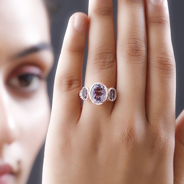 Rose De France Amethyst Ring, 925 Silber ros&eacute;vergoldet, (Gr&ouml;&szlig;e 17.00), ca. 5.09 ct image number 3