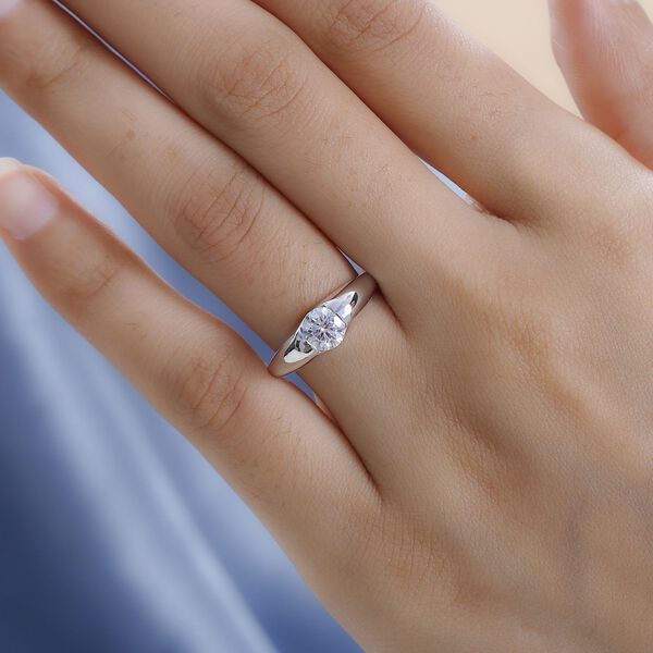 Moissanit Solitär Ring in platiniertem Silber - 0,76 ct. image number 17