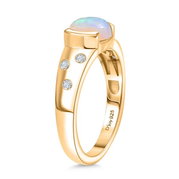 D'Joy AA nat&uuml;rlicher, &auml;thiopischer Welo Opal und Moissanit Ring - 1 ct. image number 5