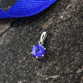 AAAA Tansanit Anh&auml;nger in 950 Platin - 0,86 ct.