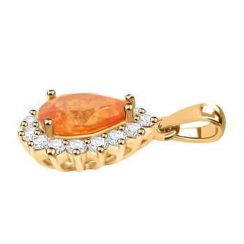 LUXORO zertifiziert und gepr&uuml;ft AAA Fanta Granat und Diamant Anh&auml;nger in 417 Gold - 1,71 ct.