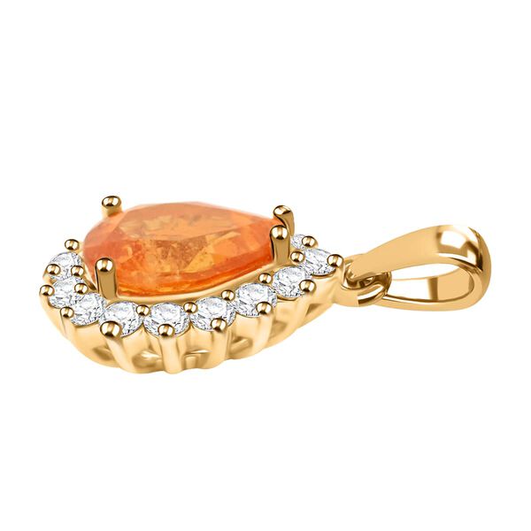 LUXORO zertifiziert und gepr&uuml;ft AAA Fanta Granat und Diamant Anh&auml;nger in 417 Gold - 1,71 ct. image number 3