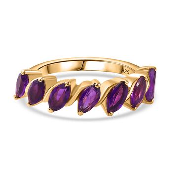 Afrikanischer Amethyst Ring 925 Silber Gelbgold Vermeil (Gr&ouml;&szlig;e 17.00) ca. 1,55 ct