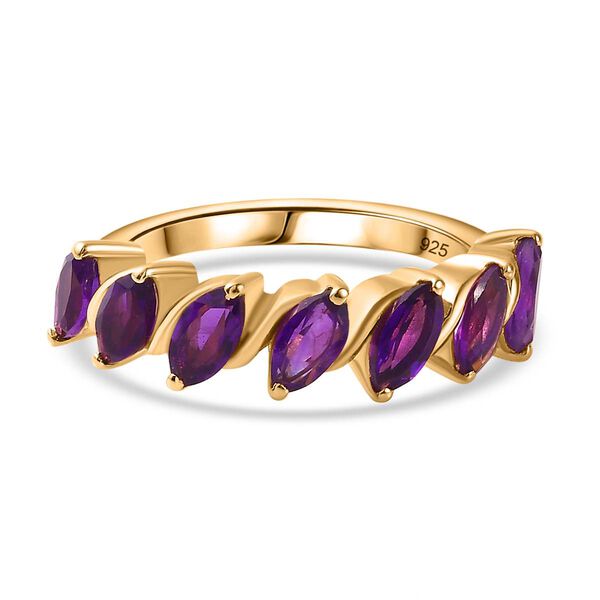 Afrikanischer Amethyst Ring 925 Silber Gelbgold Vermeil (Gr&ouml;&szlig;e 17.00) ca. 1,55 ct