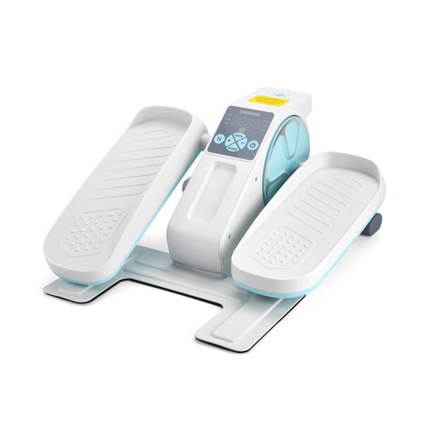 LIVMORE Original kompakter Elektro Stepper, Anti-Rutsch-Pedale, Anzeige und Fernbedienung, 47&times;42&times;23,5 cm, Wei&szlig;