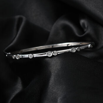 EverTrue 19cm Armreif mit Diamantakzenten in Silberton