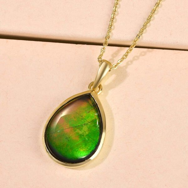 Kanadischer Ammolit-Solit&auml;r-Anh&auml;nger mit Kette image number 3