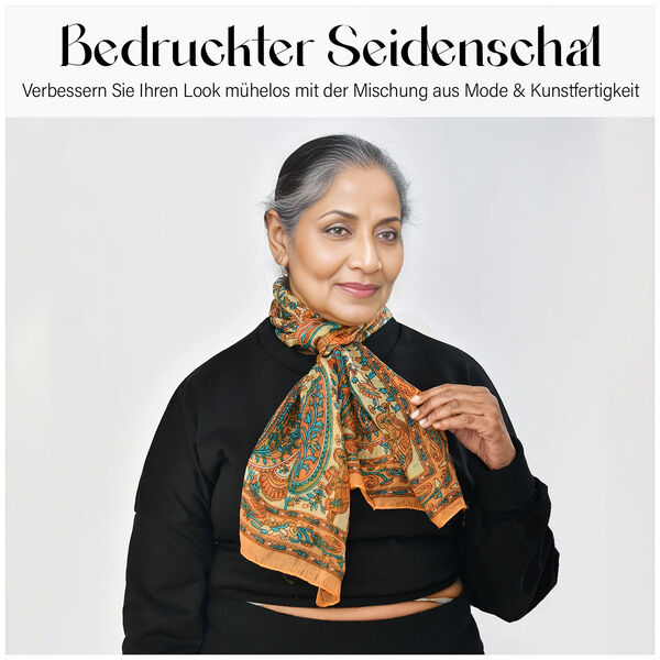 Schal aus Seide, Ockergelb image number 3