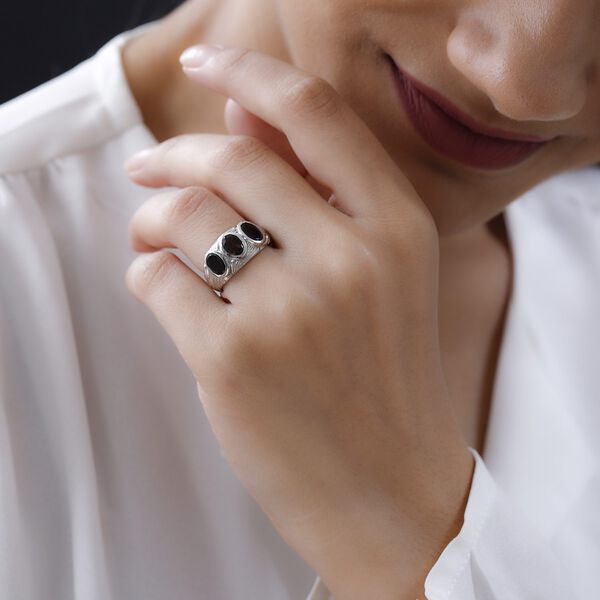 Rauchquarz Ring, Messing platiniert, ca. 2,14 ct image number 3