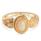 Natürlicher, äthiopischer Opal-Ring, 925 Silber Gelbgold Vermeil  ca. 0,55 ct image number 0